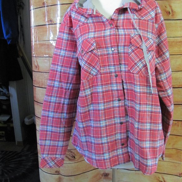 ROPER  LADIES PINK PLAID THERMAL  HOODED JACKET - Picture 7 of 9